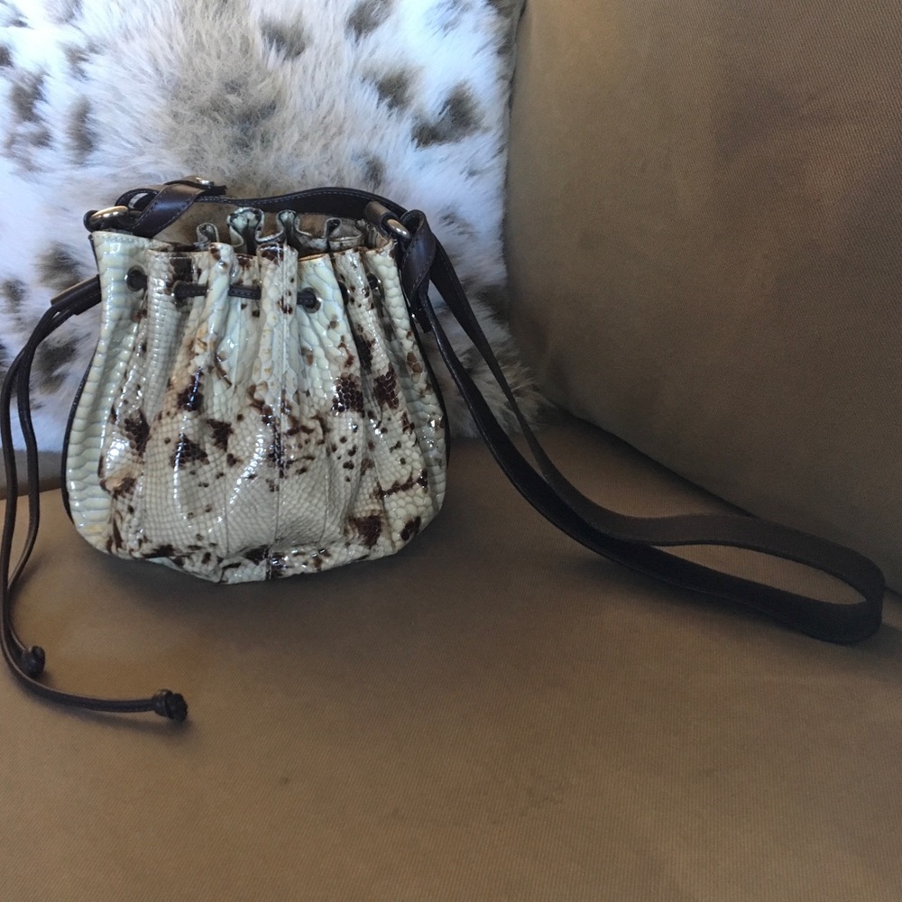 Donald J. Pliner Python Embossed Bucket Bag - Picture 2 of 2